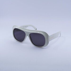 Palm Angels PERI103 ELFIN 0107 Sunglasses White Aviator Frame, Grey Lenses